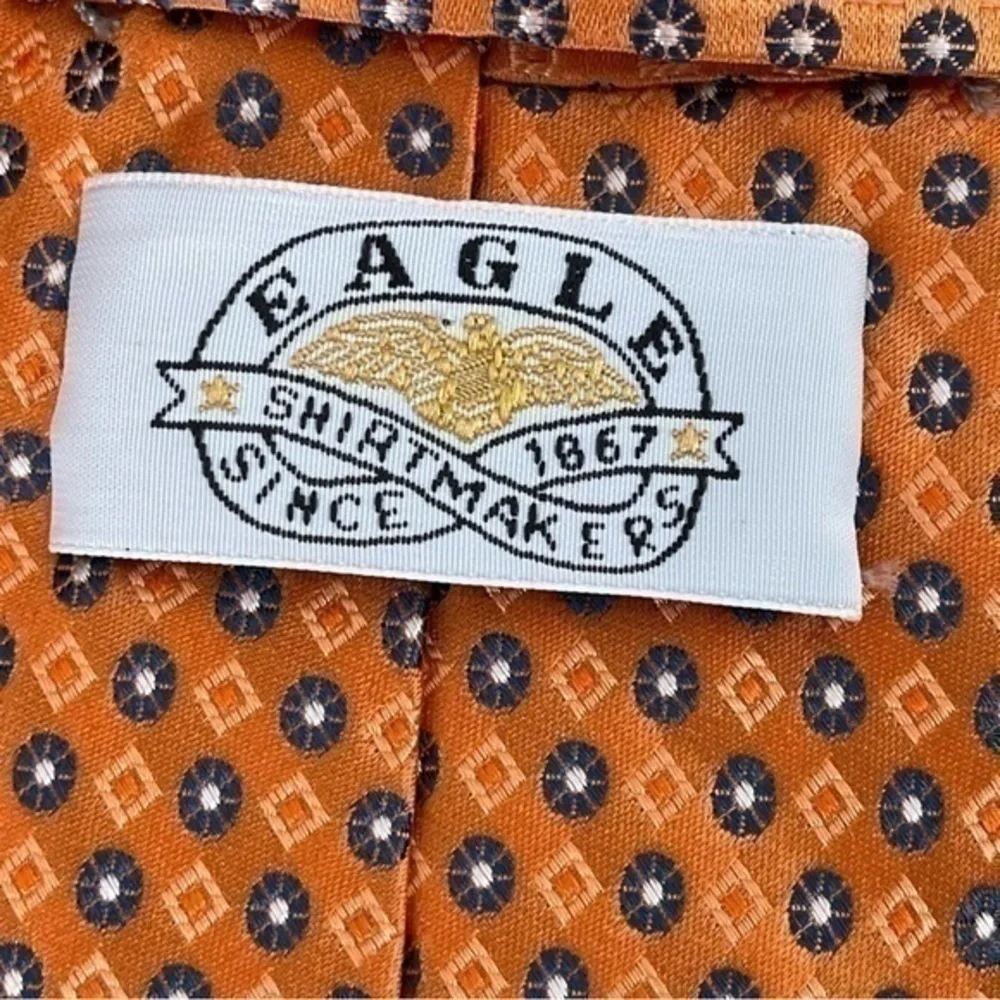 Eagle Men's Orange Blue Silk Neck Tie